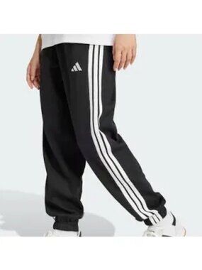 Adidas Essentials 3-Stripes Fleece Loose-Fit Sweatpants, Size XL, Black/White